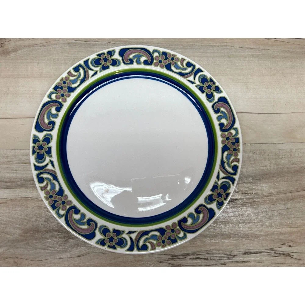 Vintage 1970s Noritake Craftone Polka #8758 Porcelain Serving Plate Japan